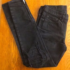 Pacsun black ripped moto skinny jeans